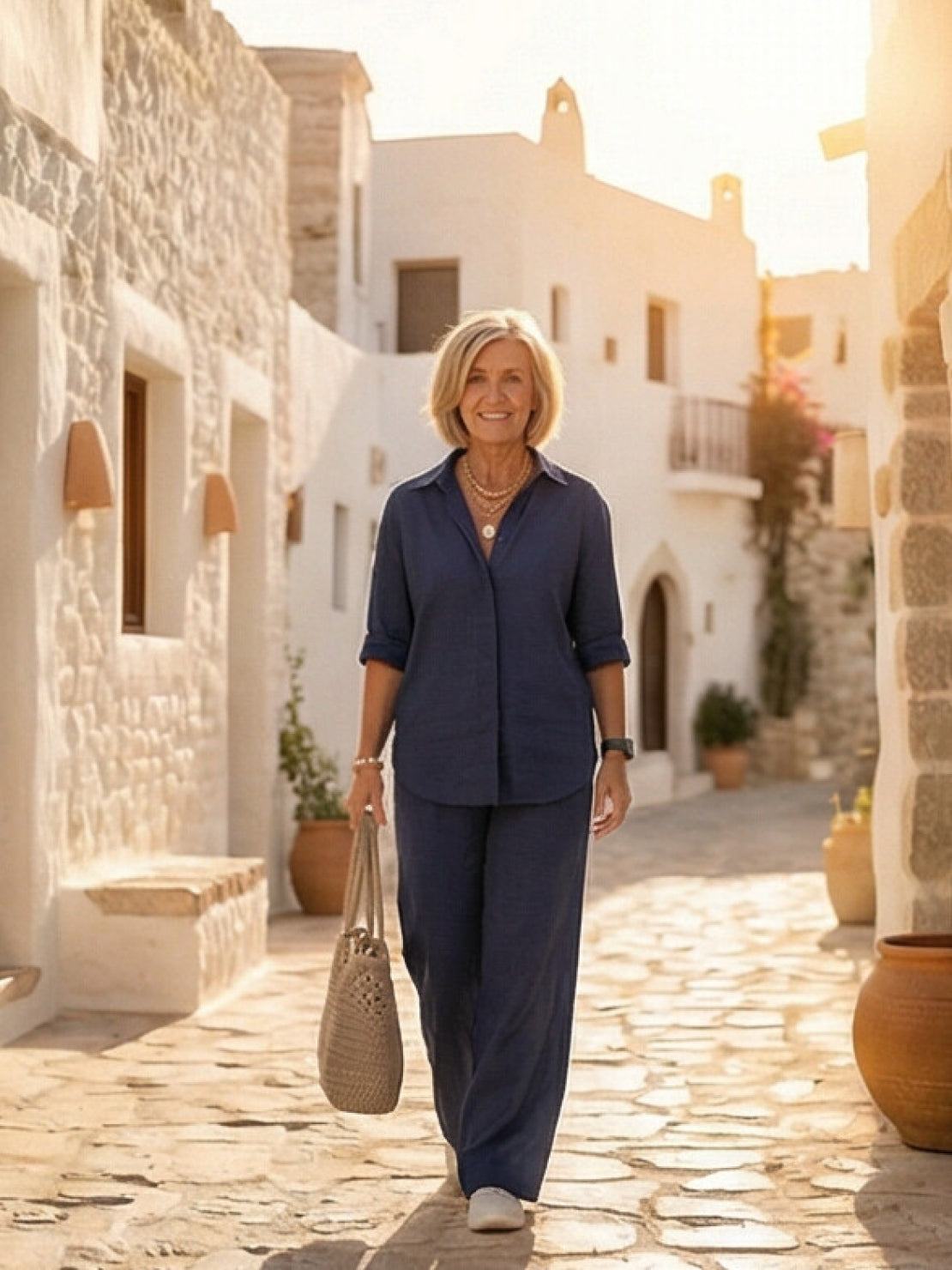 Charlotte | Button-Down Shirt with Wide-Leg Trousers Set