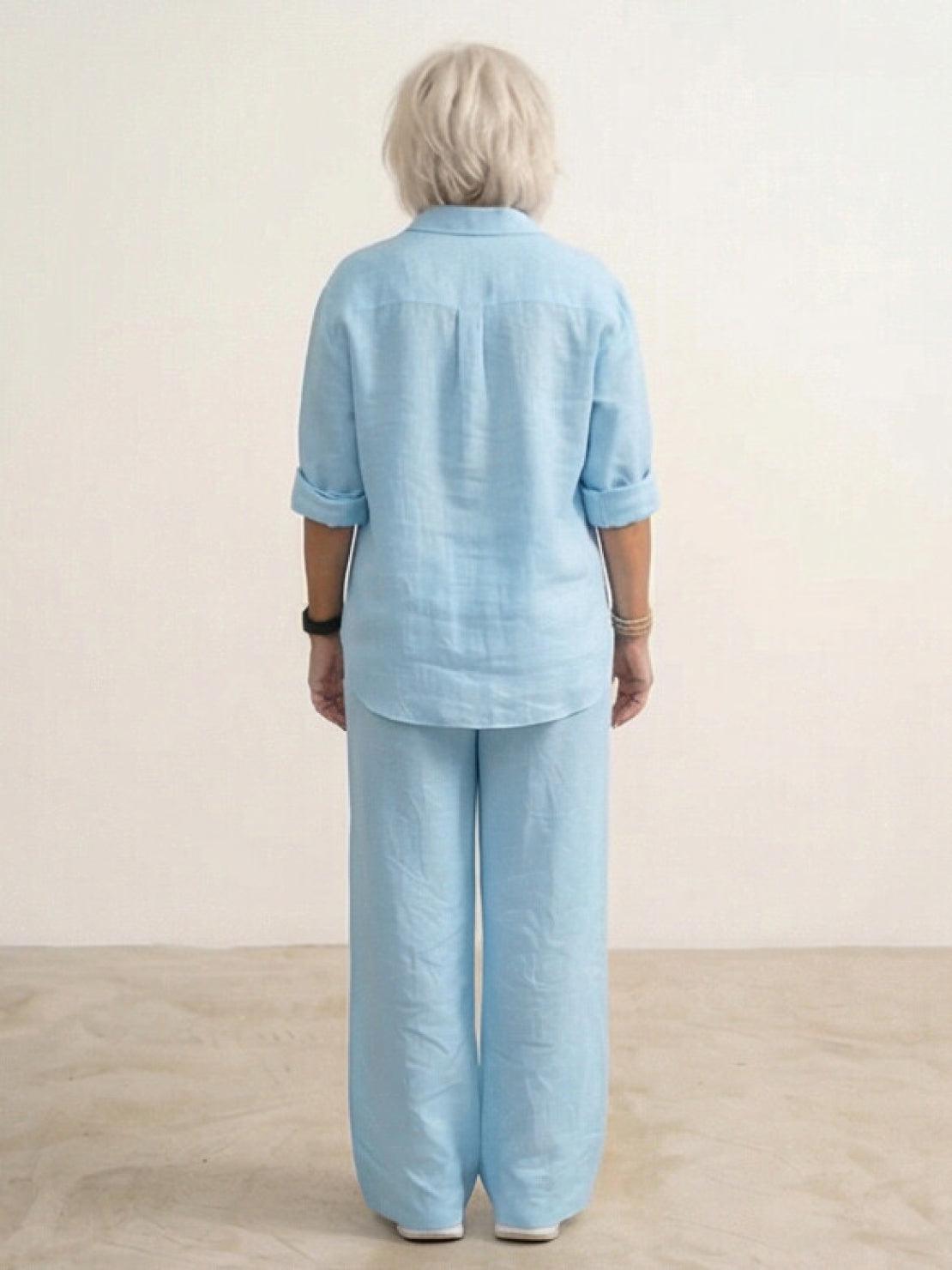 Charlotte | Button-Down Shirt with Wide-Leg Trousers Set