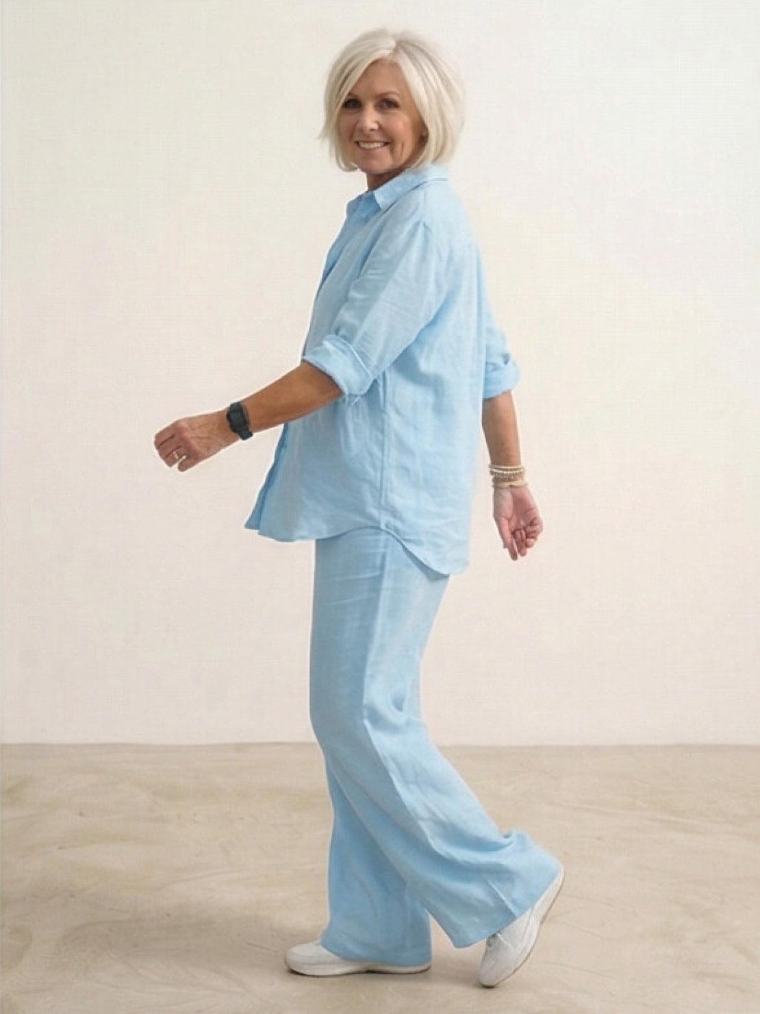 Charlotte | Button-Down Shirt with Wide-Leg Trousers Set