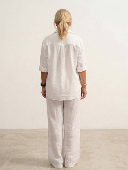 Charlotte | Button-Down Shirt with Wide-Leg Trousers Set