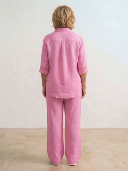 Charlotte | Button-Down Shirt with Wide-Leg Trousers Set