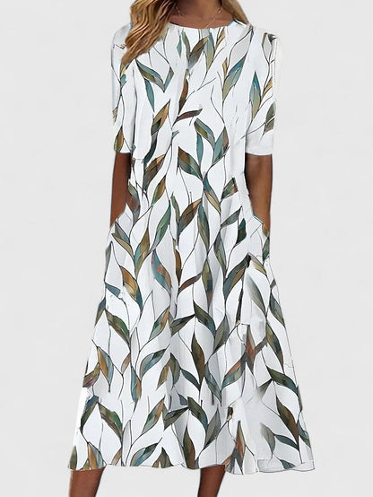 Super Extravagant Illustrious Floral Print Satin Crepe Georgette Embellishment Midi Dress