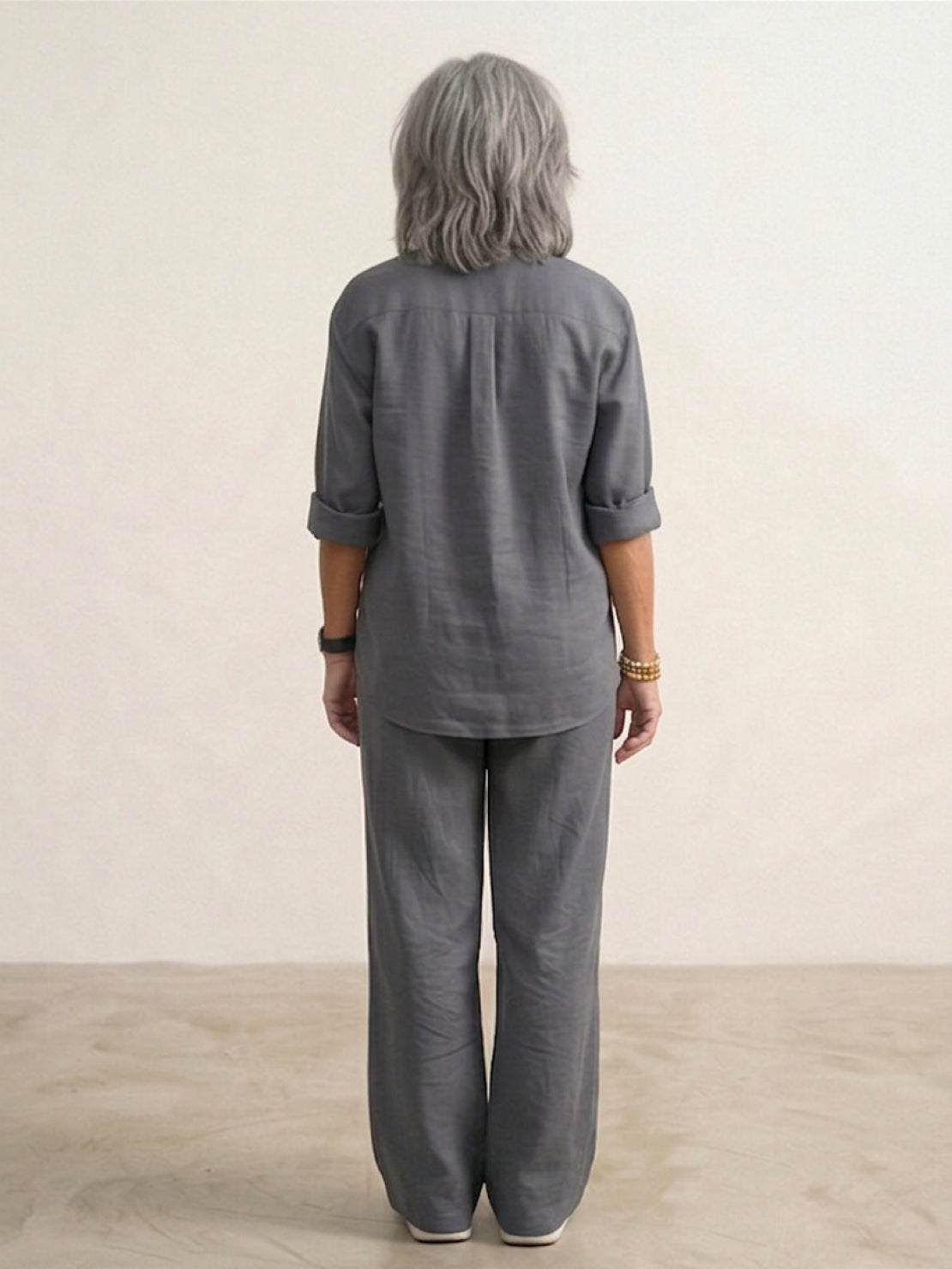 Charlotte | Button-Down Shirt with Wide-Leg Trousers Set