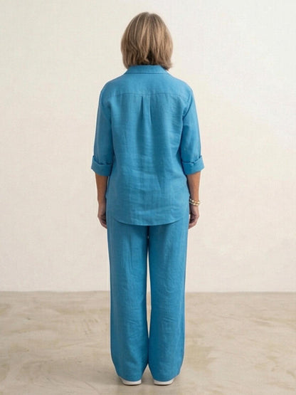 Charlotte | Button-Down Shirt with Wide-Leg Trousers Set