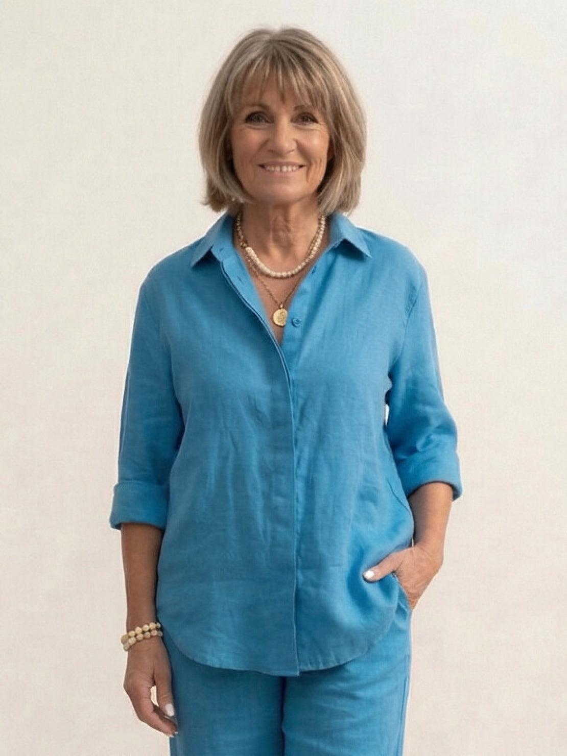 Charlotte | Button-Down Shirt with Wide-Leg Trousers Set