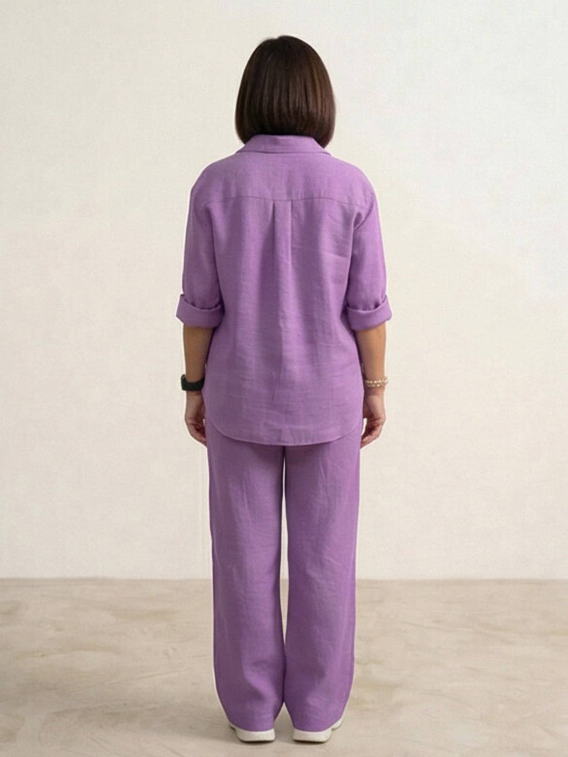 Charlotte | Button-Down Shirt with Wide-Leg Trousers Set