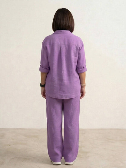 Charlotte | Button-Down Shirt with Wide-Leg Trousers Set