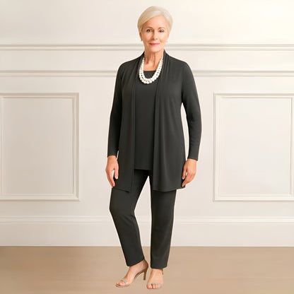 Piper | Cardigan and Trousers Set with Open Front