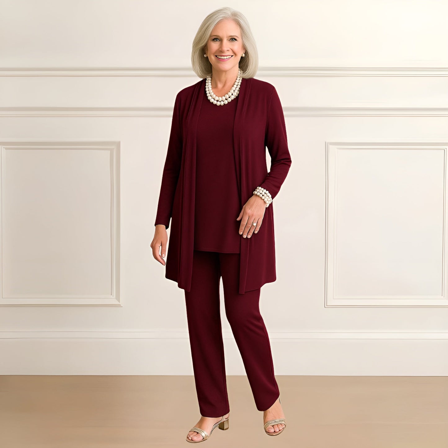Piper | Cardigan and Trousers Set with Open Front