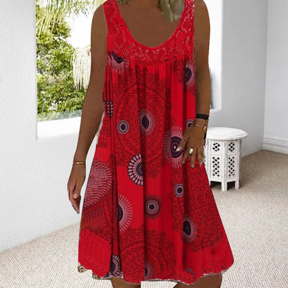 Women's Summer Dress with Sleeveless Design and Lightweight Fabric