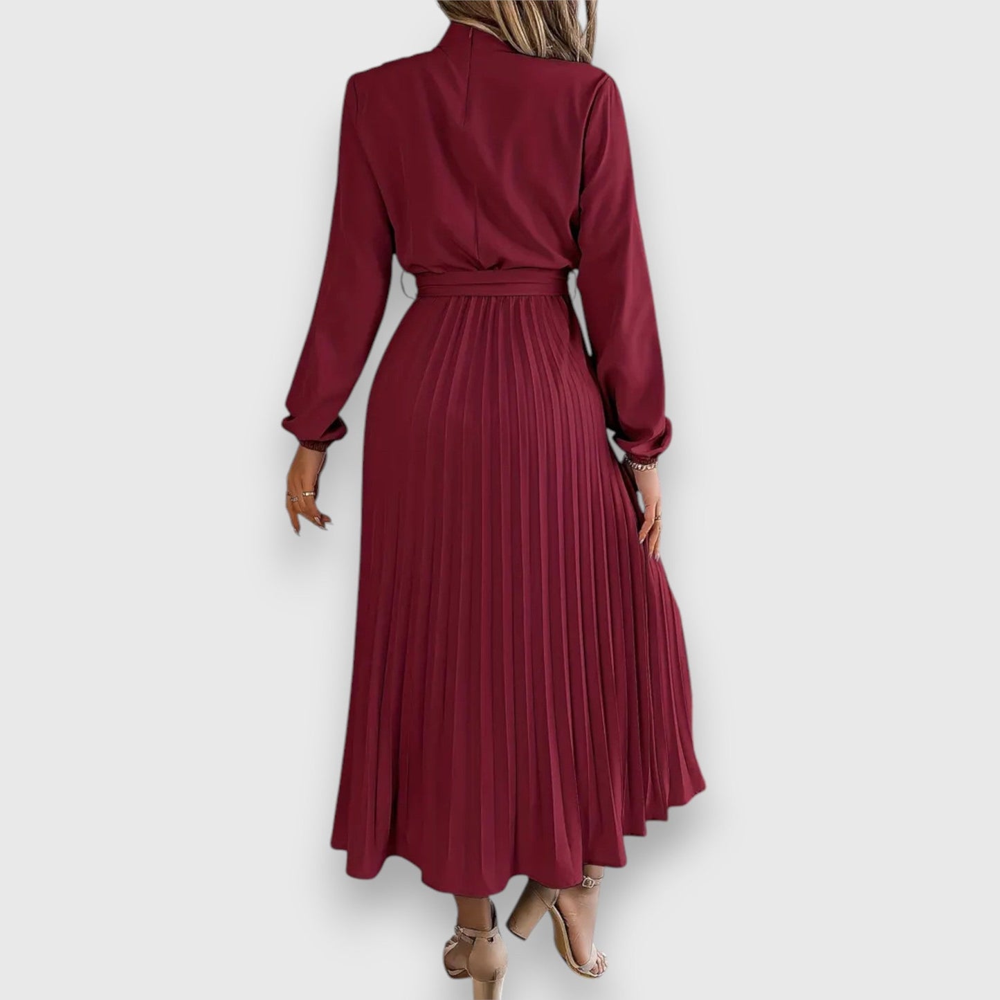 Women’s Elegant Pleated Midi Dress – Timeless Design for Occasion and Daily Wear