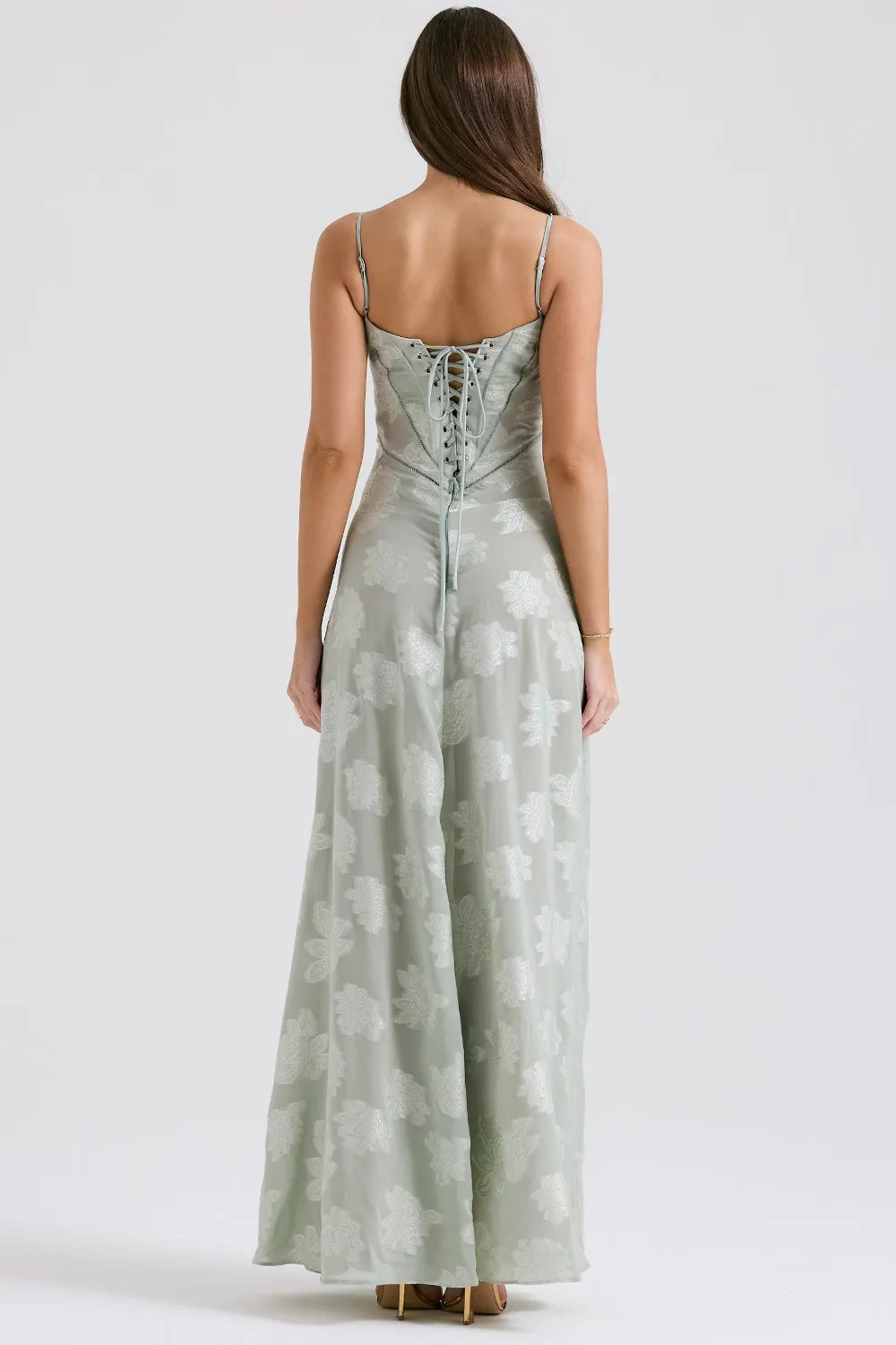 Women's Long Summer Dress with Open Back and Adjustable Straps