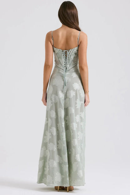 Women's Long Summer Dress with Open Back and Adjustable Straps