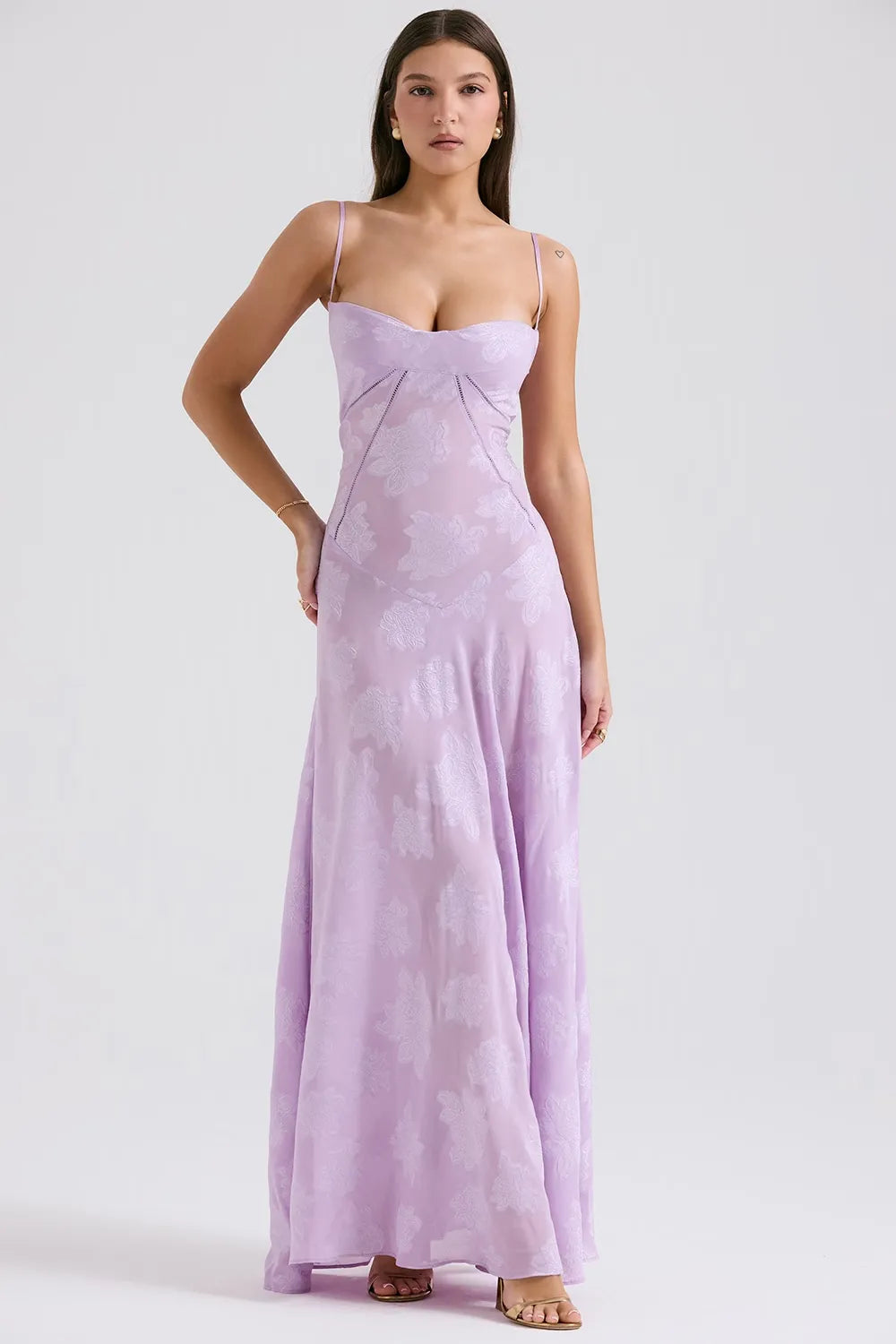 Women's Long Summer Dress with Open Back and Adjustable Straps