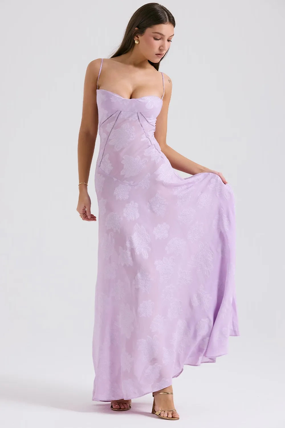 Women's Long Summer Dress with Open Back and Adjustable Straps