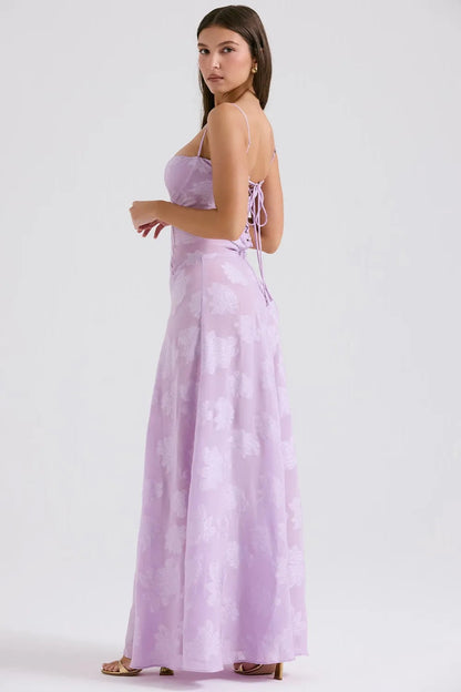 Women's Long Summer Dress with Open Back and Adjustable Straps