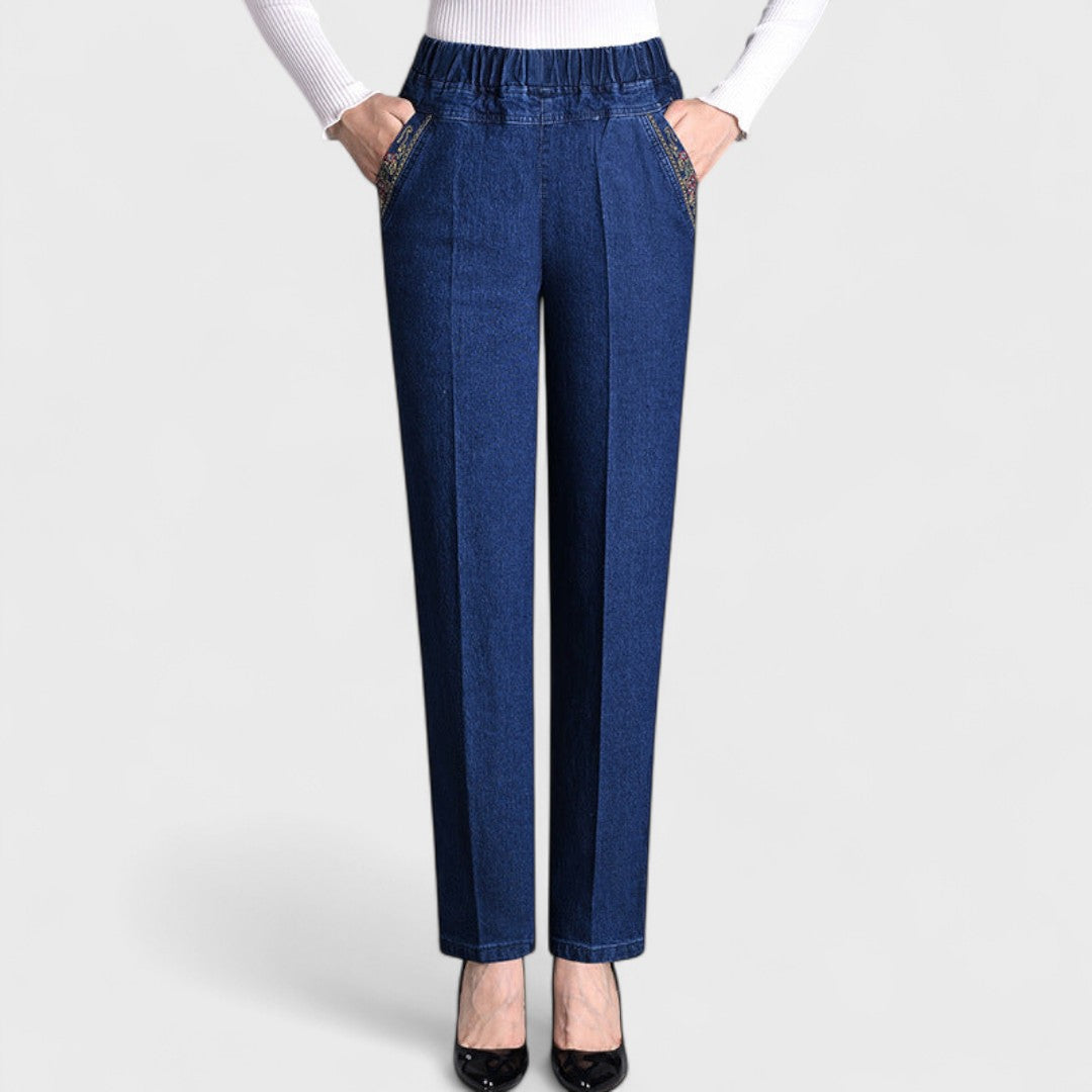 Juniper | Stretch Jeans with Side Pockets and Elastic Waistband
