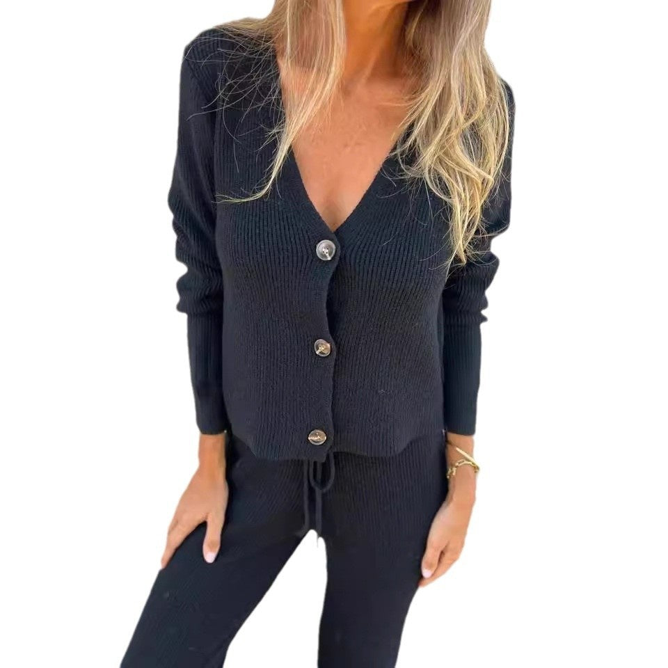 Aria | 2-Piece Cardigan Set with Open Front and Long Sleeves
