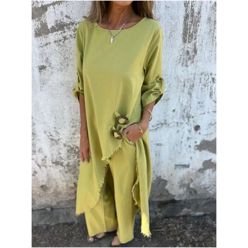 Women's Everyday Outfit Set with Versatile Top and Matching Bottoms