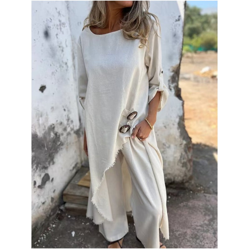 Women's Everyday Outfit Set with Versatile Top and Matching Bottoms