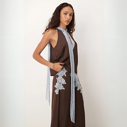 Jolie | Lace Panel Top and Skirt Set with Stylish Design