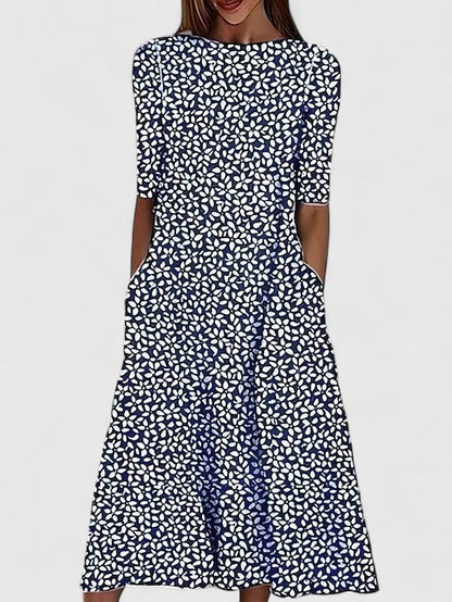 Super Extravagant Illustrious Floral Print Satin Crepe Georgette Embellishment Midi Dress